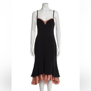 Cinq à Sept Black and Pink High-Low Dress